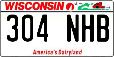 WI license plate 304NHB