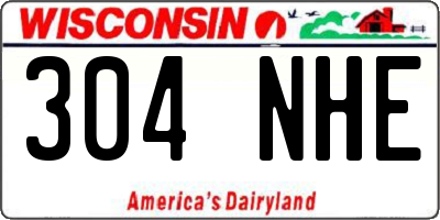 WI license plate 304NHE