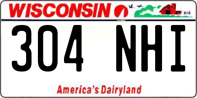 WI license plate 304NHI