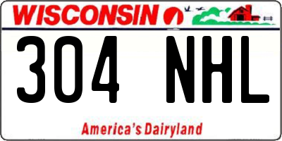WI license plate 304NHL