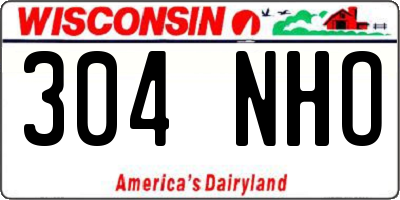 WI license plate 304NHO