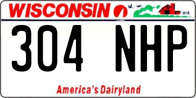 WI license plate 304NHP