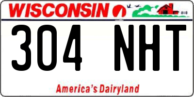 WI license plate 304NHT
