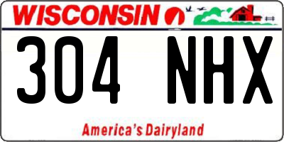 WI license plate 304NHX