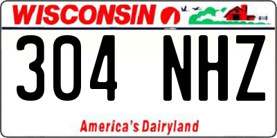 WI license plate 304NHZ