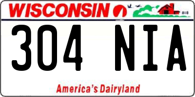 WI license plate 304NIA