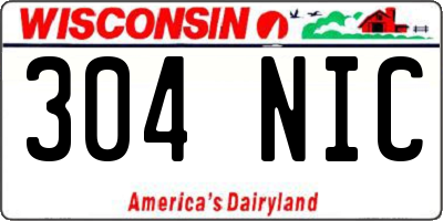 WI license plate 304NIC