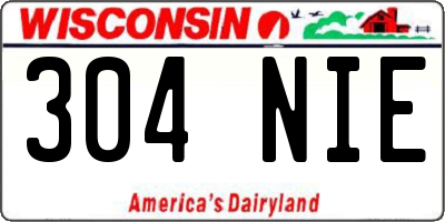 WI license plate 304NIE