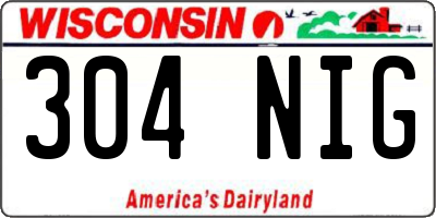 WI license plate 304NIG