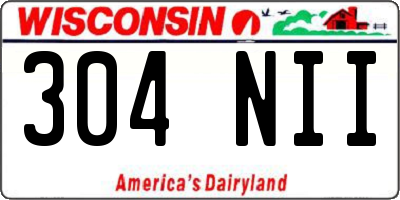 WI license plate 304NII