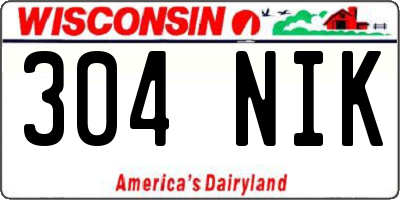 WI license plate 304NIK