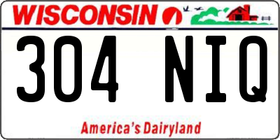 WI license plate 304NIQ