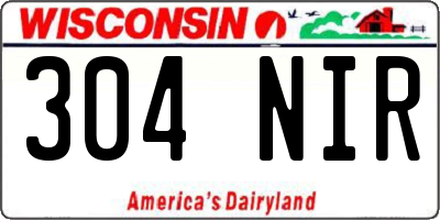 WI license plate 304NIR