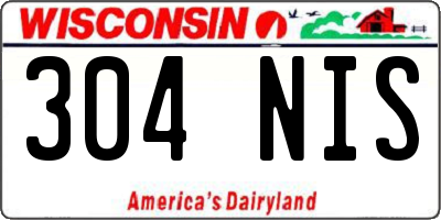 WI license plate 304NIS