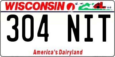 WI license plate 304NIT