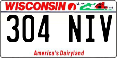 WI license plate 304NIV