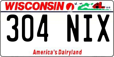 WI license plate 304NIX