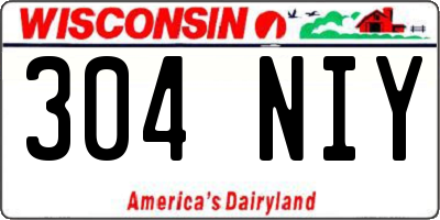 WI license plate 304NIY