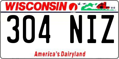 WI license plate 304NIZ