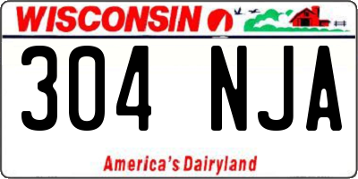 WI license plate 304NJA
