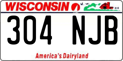 WI license plate 304NJB