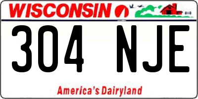 WI license plate 304NJE