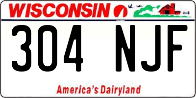 WI license plate 304NJF