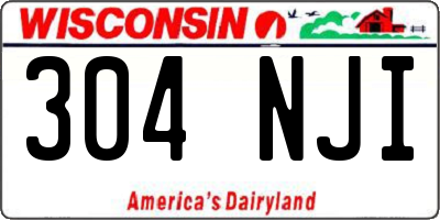 WI license plate 304NJI