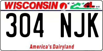 WI license plate 304NJK