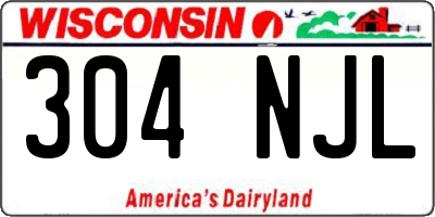 WI license plate 304NJL
