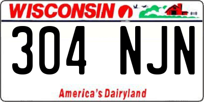 WI license plate 304NJN