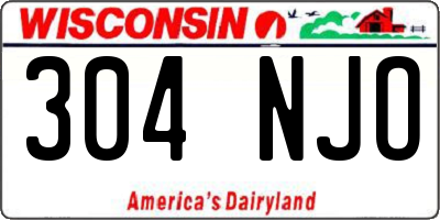 WI license plate 304NJO