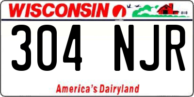 WI license plate 304NJR