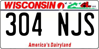 WI license plate 304NJS