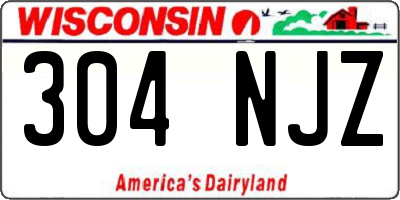 WI license plate 304NJZ