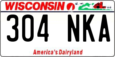 WI license plate 304NKA