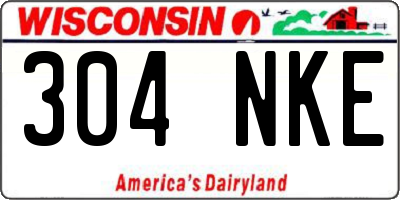 WI license plate 304NKE
