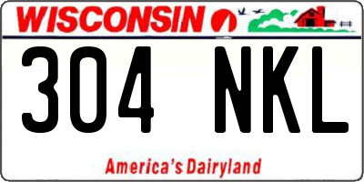 WI license plate 304NKL