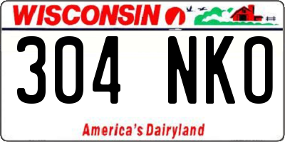 WI license plate 304NKO