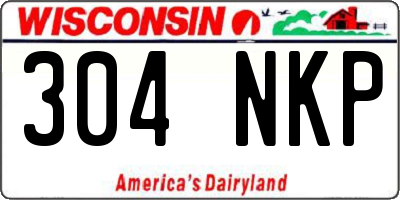 WI license plate 304NKP