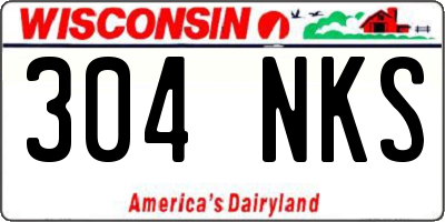 WI license plate 304NKS