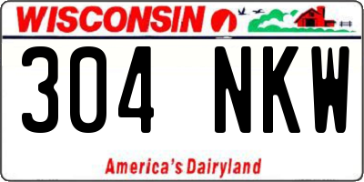 WI license plate 304NKW