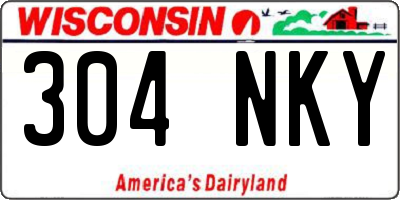 WI license plate 304NKY