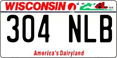 WI license plate 304NLB