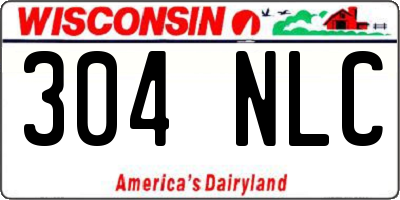 WI license plate 304NLC