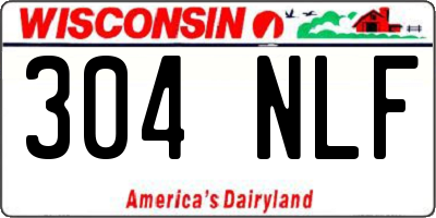 WI license plate 304NLF