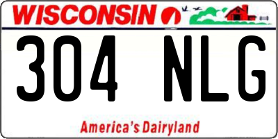 WI license plate 304NLG