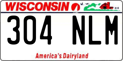 WI license plate 304NLM