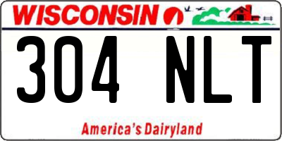 WI license plate 304NLT