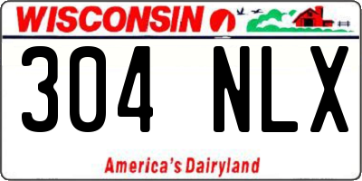 WI license plate 304NLX